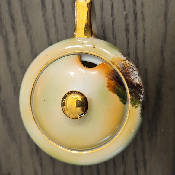 Noritake Multicolor Mustard Pot with Gold Accents VINTAGE - Picture 6 of 15